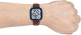 Fossil Inscription Automatic Skeleton Blue Dial Brown Leather Strap Watch for Men - BQ2571 Authentic Buy Shop Now