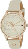 Tommy Hilfiger Brooke Quartz White Dial Cream Leather Strap Watch for Women - 1782022 Authentic Buy Shop Now