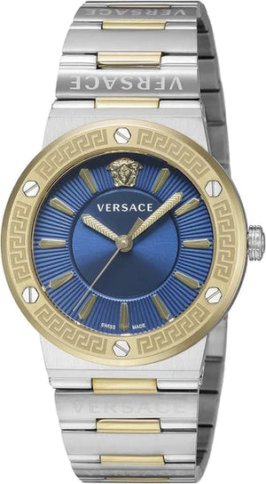 Versace Greca Quartz Blue Dial Silver Steel Strap Watch for Women - VEVH01120 Authentic Buy Shop Now