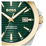Hugo Boss Strike Green Dial Silver Steel Strap Watch for Men - 1514173 Authentic Buy Shop Now