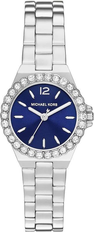Michael Kors Lennox Three-Hand Blue Dial Silver Steel Strap Watch For Women - MK7397 Authentic Buy Shop Now