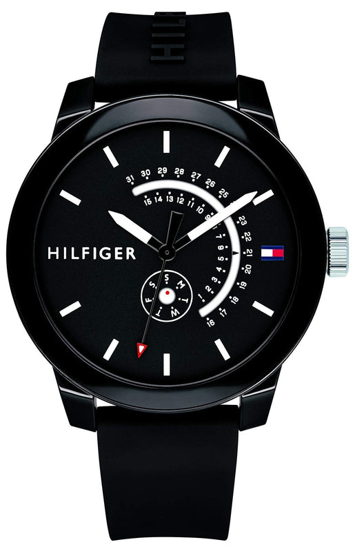 Tommy Hilfiger Denim Quartz Black Dial Black Rubber Strap Watch for Men - 1791483 Authentic Buy Shop Now