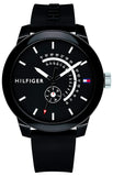 Tommy Hilfiger Denim Quartz Black Dial Black Rubber Strap Watch for Men - 1791483 Authentic Buy Shop Now