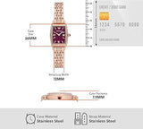 Emporio Armani Two Hand Diamonds Burgundy Dial Rose Gold Steel Strap Watch For Women - AR11488 Authentic Buy Shop Now