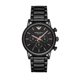 Emporio Armani Luigi Ceramic Chronograph Black Dial Black Strap Watch For Men - AR1509 Authentic Buy Shop Now