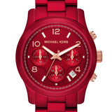 Michael Kors Runway Analog Chronograph Red Dial Red Steel Strap Watch for Women - MK7436 Authentic Buy Shop Now
