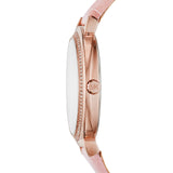Michael Kors Cinthia Mother of Pearl Dial Pink Leather Strap Watch for Women - MK2663 Authentic Buy Shop Now