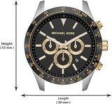 Michael Kors Layton Chronograph Black Dial Two Tone Steel Strap Watch For Men - MK8784 Authentic Buy Shop Now
