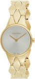 Calvin Klein Snake Silver Dial Yellow Gold Steel Strap Watch For Women - K6E23546 Authentic Buy Shop Now