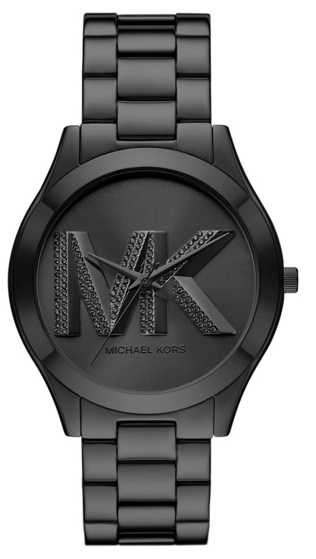 Michael Kors Slim Runway Analog Black Dial Black Steel Strap Watch For Women - MK4734 Authentic Buy Shop Now