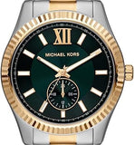Michael Kors Lexington Quartz Green Dial Two Tone Steel Strap Watch For Men - MK9063 Authentic Buy Shop Now