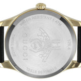 Gucci G-Timeless Mother of Pearl Dial Black Leather Strap Watch For Women - YA126589 Authentic Buy Shop Now