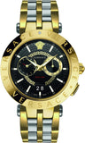 Versace V-Race Quartz Black Dial Gold Steel Strap Watch For Men - VEBV00519 Authentic Buy Shop Now