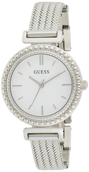 Guess Quartz Silver Dial Silver Mesh Bracelet Watch For Women - W1152L1 Authentic Buy Shop Now
