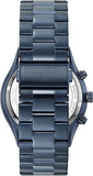 Michael Kors Slim Runway Chronograph Black Dial Blue Steel Strap Watch for Men - MK8918 Authentic Buy Shop Now