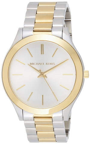 Michael Kors Runway Slim Silver Dial Two Tone Stainless Steel Strap Watch for Women - MK3198 Authentic Buy Shop Now