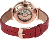 Emporio Armani Gianni T-Bar Mother of Pearl White Dial Red Leather Strap Watch For Women - AR60048 Authentic Buy Shop Now