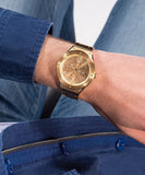 Guess Scope Gold Dial Gold Steel Strap Watch for Men - GW0454G2 Authentic Buy Shop Now
