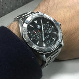 Tag Heuer Aquaracer Quartz Black Dial Silver Steel Strap Watch for Men - WAY111Z.BA0928 Authentic Buy Shop Now