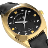 Gucci GG2570 Quartz Black Dial Black Leather Strap Watch For Women - YA142408 Authentic Buy Shop Now