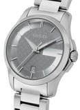 Gucci G Timeless Grey Dial Silver Steel Strap Watch For Women - YA126522 Authentic Buy Shop Now