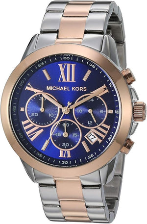 Michael Kors Bradshaw Chronograph Blue Dial Two Tone Steel Strap Watch For Women - MK6389 Authentic Buy Shop Now