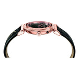 Versace V-Motif Vintage Logo Black Dial Black Leather Strap Watch for Women - VERE00818 Authentic Buy Shop Now