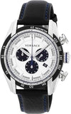 Versace V-Ray Quartz Silver Dial Black Leather Strap Watch for Men - VDB010014 Authentic Buy Shop Now