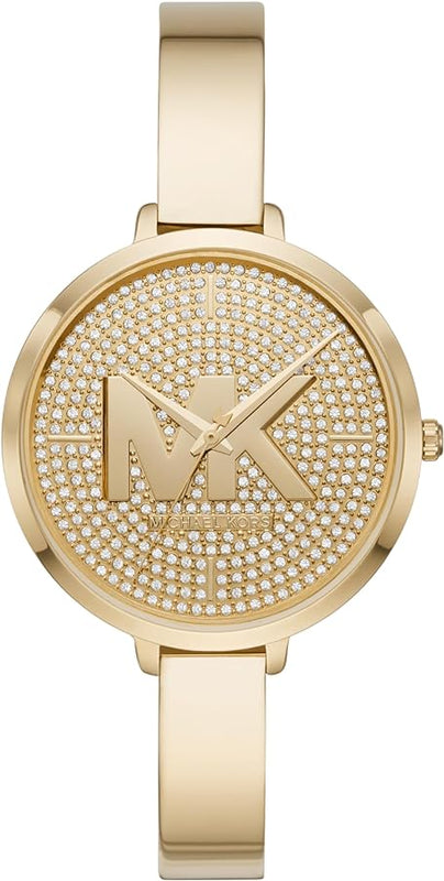 Michael Kors Parker Crystals Gold Dial Gold Steel Strap Watch For Women - MK4469 Authentic Buy Shop Now