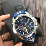 Guess Sport Multifunction Blue Dial Blue Rubber Strap Watch For Men - W0167G3 Authentic Buy Shop Now