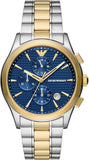 Emporio Armani Paolo Chronograph Blue Dial Two Tone Steel Strap Watch For Men - AR11579 Authentic Buy Shop Now
