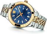 Versace Hellenyium Quartz Blue Dial Two Tone Steel Strap Watch for Men - VEVK00520 Authentic Buy Shop Now