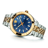 Versace Hellenyium Quartz Blue Dial Two Tone Steel Strap Watch For Men - VEVK00520 Authentic Buy Shop Now