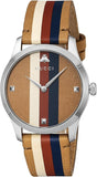 Gucci G Timeless Quartz Brown Dial Brown Leather Strap Watch For Men - YA1264078 Authentic Buy Shop Now
