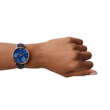 Fossil Jacqueline Blue Dial Blue Leather Strap Watch for Women - ES4673 Authentic Buy Shop Now