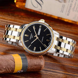 Tissot Automatics III Day Date Black Dial Two Tone Steel Strap Watch For Men - T065.430.22.051.00 Authentic Buy Shop Now