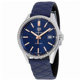 Tag Heuer Carrera Quartz Diamonds Blue Dial Blue Leather Strap Watch for Women - WAR1114.FC6391 Authentic Buy Shop Now