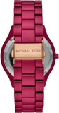 Michael Kors Slim Runway Red Dial Red Steel Strap Watch For Women - MK4505 Authentic Buy Shop Now