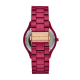 Michael Kors Slim Runway Red Dial Red Steel Strap Watch For Women - MK4505 Authentic Buy Shop Now