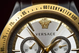 Versace Classic Chronograph Quartz Silver Dial Two Tone Steel Strap Watch For Men - VEV700519 Authentic Buy Shop Now