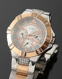 Guess Vista Analog Diamonds Silver Dial Two Tone Steel Strap Watch for Women - W0024L1 Authentic Buy Shop Now