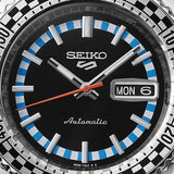 Seiko 5 Sports Checker Flag Special Edition Black Dial Silver Steel Strap Watch For Men - SRPK67K1 Authentic Buy Shop Now