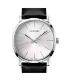 Calvin Klein Posh Silver Dial Black Leather Strap Watch for Men - K8Q311C6 Authentic Buy Shop Now