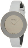 Calvin Klein Chic Silver Dial White Leather Strap Watch for Women - K7N23UP8 Authentic Buy Shop Now