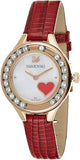 Swarovski Lovely Crystals Analog White Dial Red Leather Strap Watch for Women - 5297584 Authentic Buy Shop Now