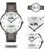 Coach Slim Easton Silver Dial Grey Leather Strap Watch for Women - 14502686 Authentic Buy Shop Now