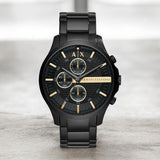 Armani Exchange Hampton Chronograph Black Dial Black Steel Strap Watch For Men - AX2164 Authentic Buy Shop Now