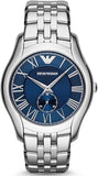 Emporio Armani Valente Chronograph Blue Dial Silver Steel Strap Watch For Men - AR1789 Authentic Buy Shop Now