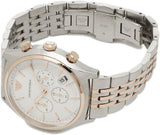 Emporio Armani Zeta Chronograph Quartz White Dial Two Tone Steel Strap Watch For Men - AR1998 Authentic Buy Shop Now