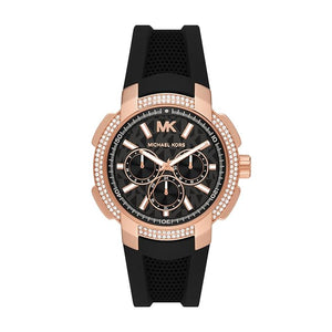 Michael Kors Sydney Pave Black Dial Black Silicone Strap Watch for Women - MK7245 Authentic Buy Shop Now